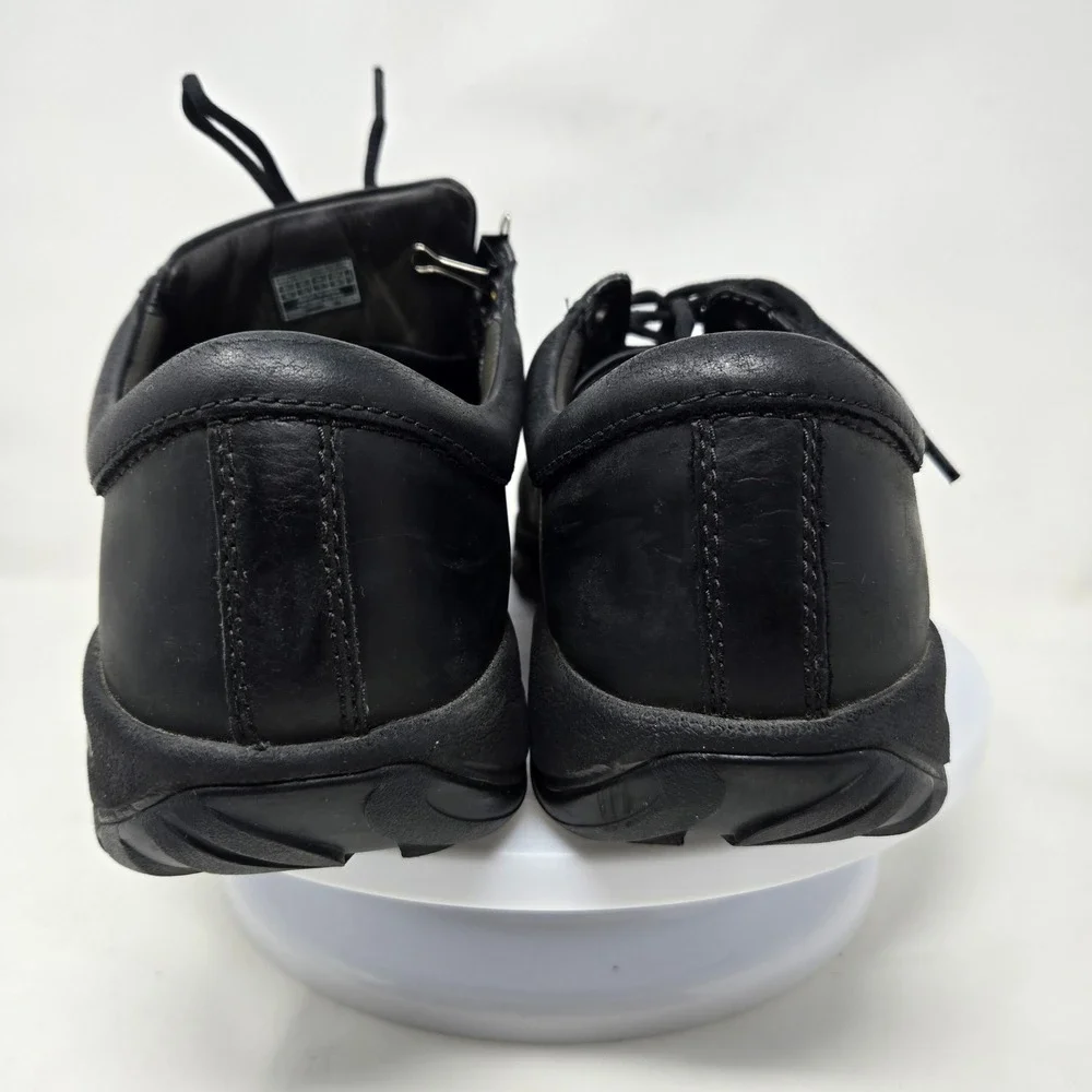 Keen Presidio Black Leather Oxford Walking Shoes Mens Low Top Sneakers